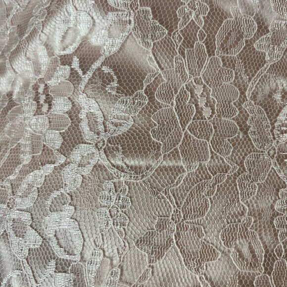 Vintage J.C. Penny Pink Lace & Satin Prom Formal Maxi Dress Puff Sleeves Size 11 - Picture 5 of 10